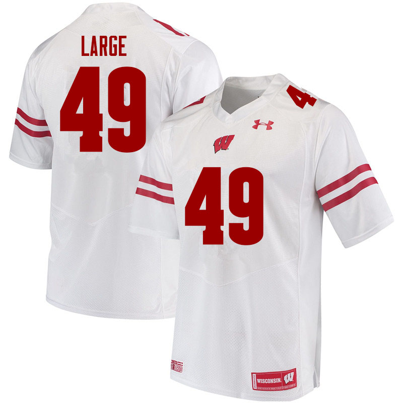 Men #49 Cam Large Wisconsin Badgers College Football Jerseys Sale-White